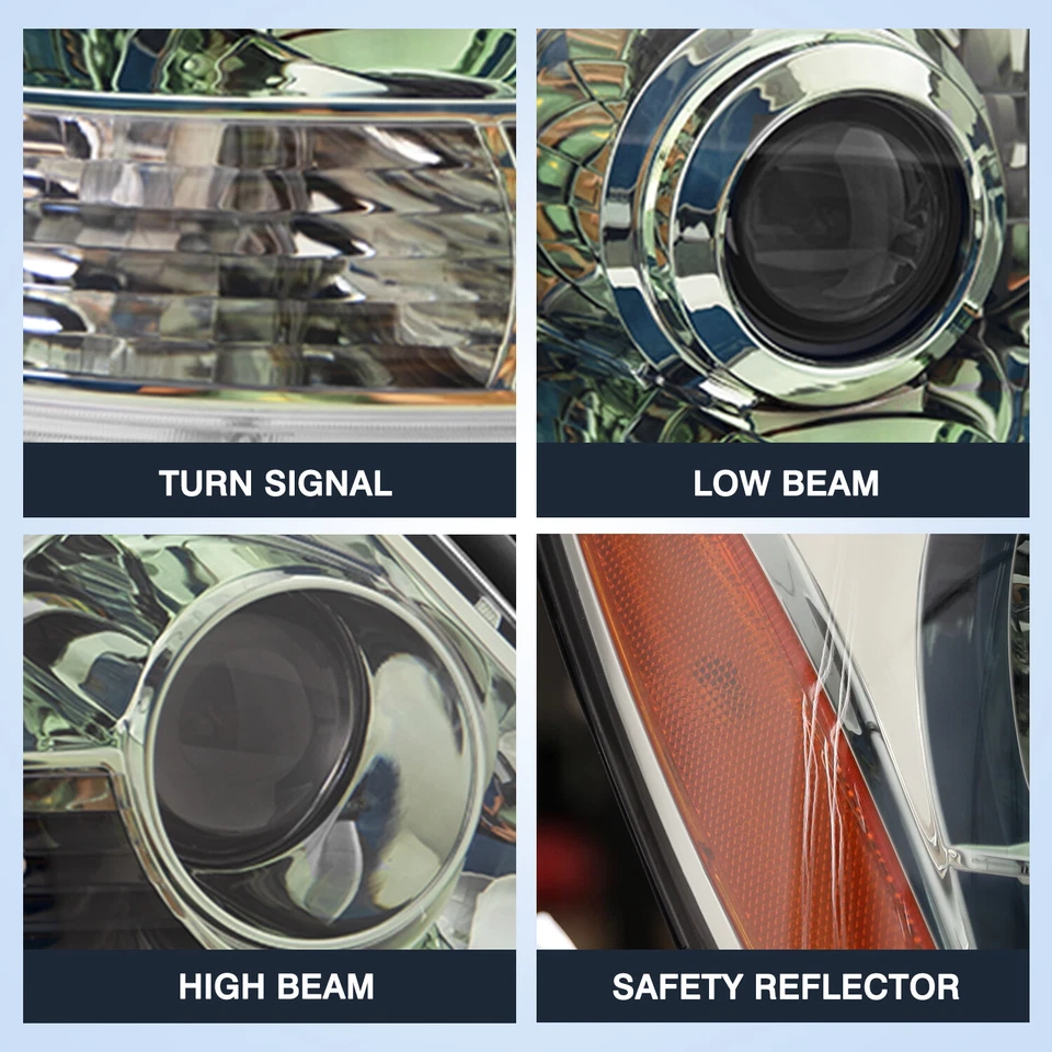 Headlight Assembly for 2003-2009 Lexus GX470 Chrome W/o Sport Package L+R Pair - Image 2 of 4