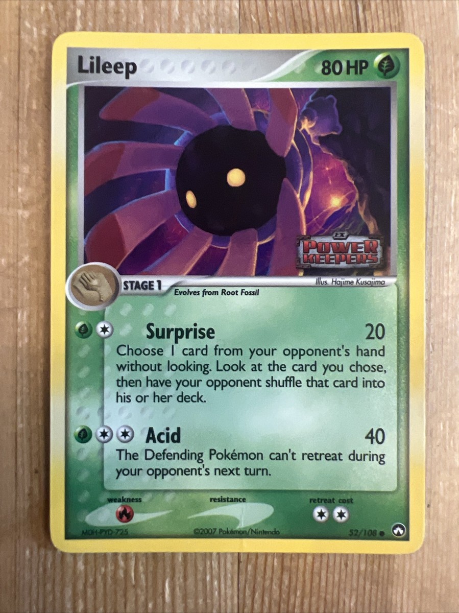 Pokemon TCG Lileep 52/108 Reverse Holo Common ex Power Keepers MP