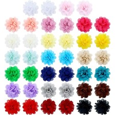 "40PCS 2"" Chiffon Flower Hair Bows Clips Flower Tiny Hair Clips Fine Hair for "