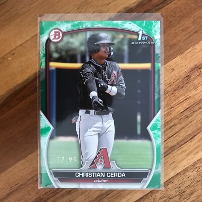 2023 Christian Cerda Bowman Green Pattern /99 1st Bowman BP-56 Arizona Prospect