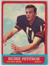 1963 Topps - RICHIE PETITBON - #71 - Chicago Bears *CREASE