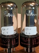 6V6GT Sylvania "Philco" Black Plate Matched Pair MaxiMatcher2 tested (2)tube lot