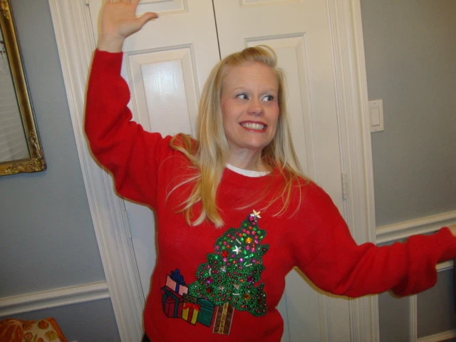 Vintage Ugly Tacky Christmas x mas 80 s BLING Tree Shoulder Pads