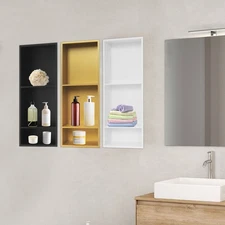 Gold/White/Black Recessed Shower Storage Shelf Bathroom Shower Shelf Organizer