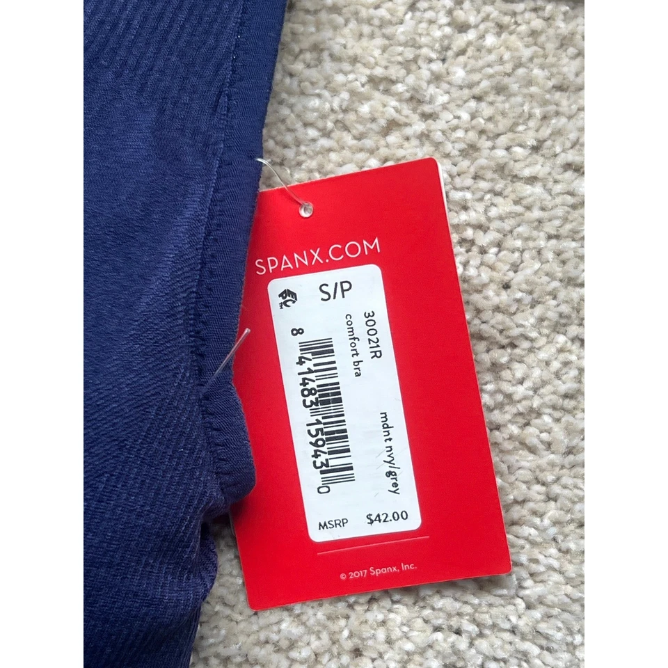 Sujetador SPANX Reversible Confort Medianoche Azul Marino Gris S/P Nuevo con Etiquetas Pecho de Ambos Mundos Foto 2 de 4
