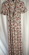Forever 21 Dress Womens Small Floral Print Tiered Tied In Back Cottage Core