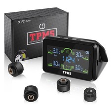 LCD Solar Auto TPMS Reifendruck kontrollsystem mit 4 Externe Sensor 5 Alarmmodi