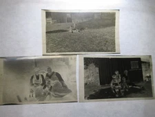 Vintage Photo Negative Lot Little Children Family Woman in Yard with Cat & Dog