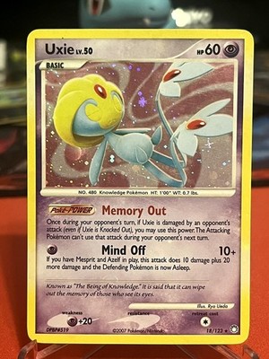 Uxie 18/123 Holo Rare Mysterious Treasures Pokemon Lightly Played