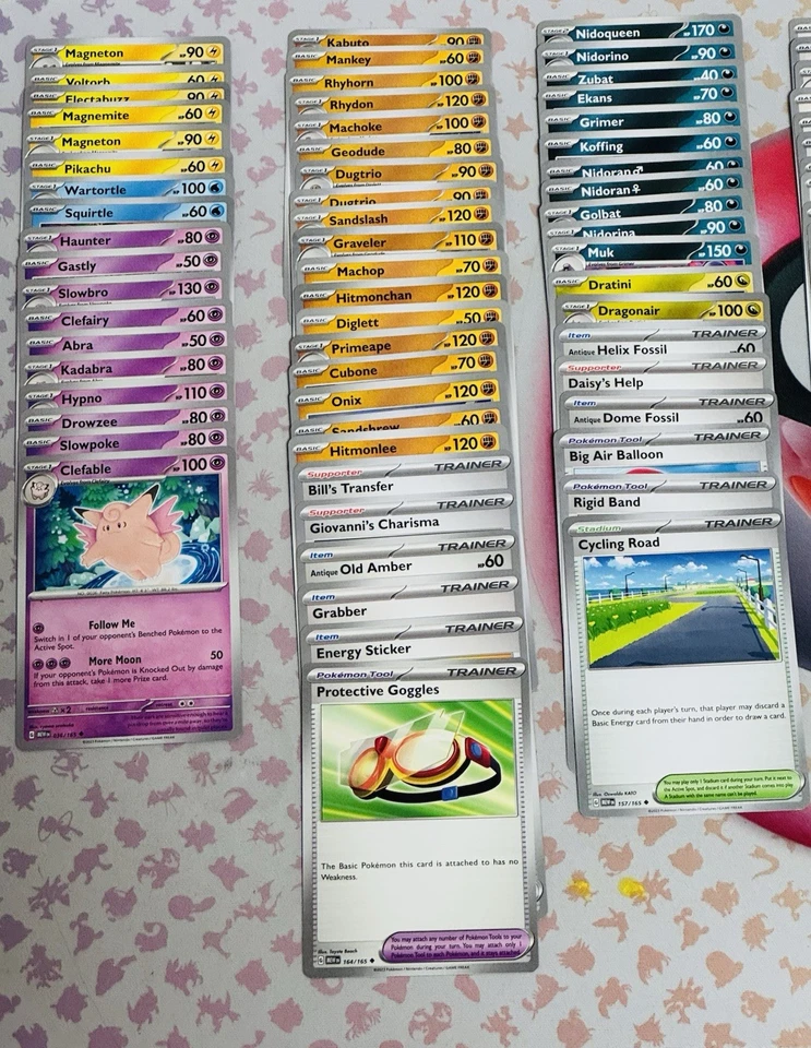 Pokemon 151 English COMPLETE Common And Uncommon Set. All 128 Cards. - Image 3 of 4