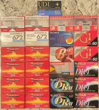 Lot Of 25 NOS FUJI JVC MAXELL MEMOREX CERTRON TDK SONY ZAPAS AMPEX  Cassettes