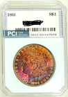 1883 Better Date Gem BU ++++  Morgan Dollar  Vibrant Rainbow Color Toned