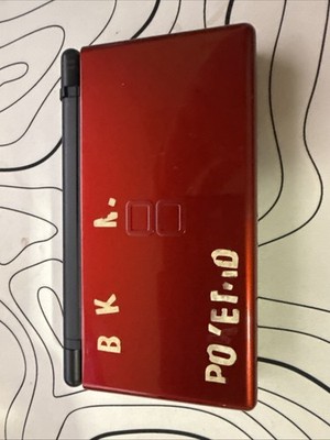 Nintendo DS Lite Handheld Console Crimson Red and Black Parts, No Charger