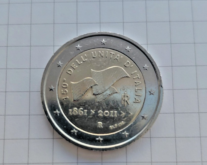 ITALIE 2011 UNIFICATION ITALIENNE pièces commémoratives de 2 euros