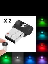 2 X Luce Mini  LED USB RGB Multicolore Atmosfera PC Auto Notte