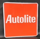 VINTAGE Autolite Metal Embossed Sign 17.5"  X  17.5" Original  Store  Display