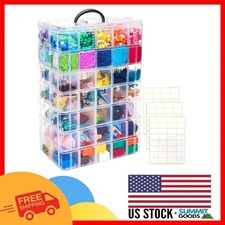 Clear 7-Tier Plastic Organizer with 70 Compartments for Arts Crafts Supply