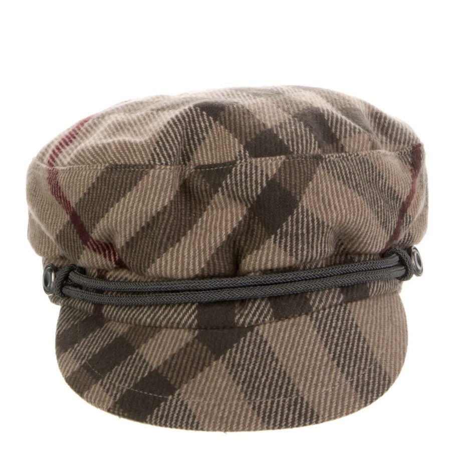 Burberry check newsboy cap Burberry // Beige & Green Wool Check Newsboy Hat – VSP  main image 2