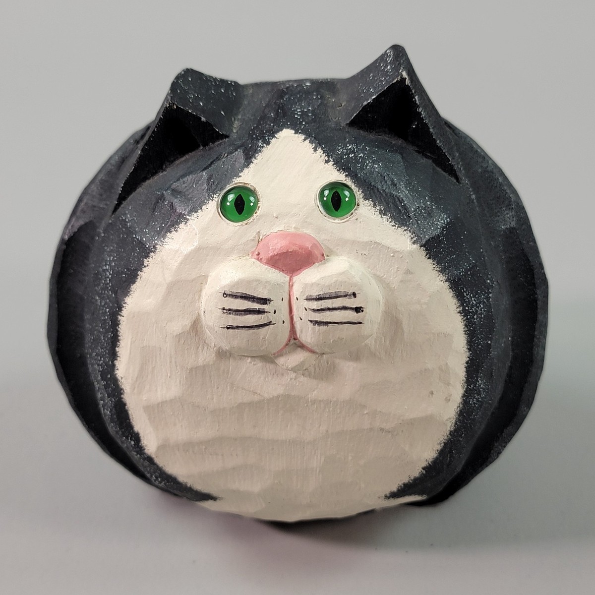 アンティーク】James Haddon アメリカ木彫作家 猫の置物 白毛 イギリス