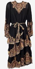 Zimmerman Dress Size 1 Au 10 US 6 Tempo Paisley Tiered Midi BNWT