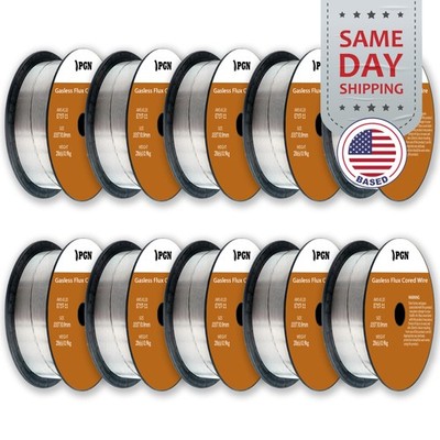 (10 x 2-Lb Spools) E71T-11 .035'' Flux Core Welding Wire - Gasless Mild Steel MIG
