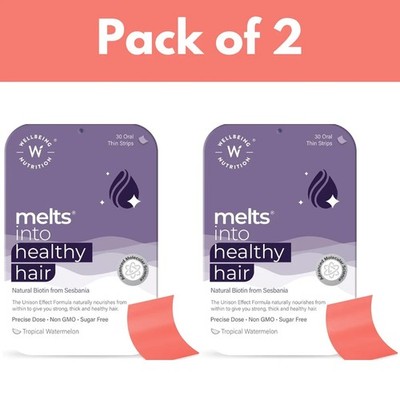 Wellbeing Nutrition Melts Healthy Hair, Pure Biotin 10.000mcg 30 Oral Strips