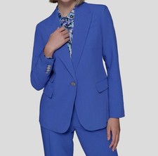 Karl Lagerfled Paris Women's Blue One-Button Blazer Jacket Size 4