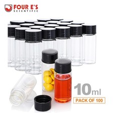 100PCS 4ml/10ml Counting Glass Vials w/ Caps Sample Vials Clear Small Bottle US