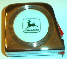 Vintage NOS John Deere 10' Metal Advertising Tape Measure by Lufkin USA (Unused)