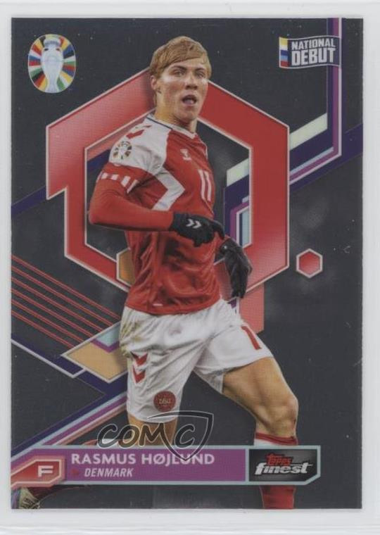 2023 Topps Finest UEFA Euro 2024 Rasmus Hojlund #18 Soccer Card