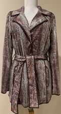 CHICOS Womens Animal Print Sequin Jacket Shirt Top - Sz 0 Small