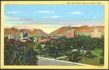 Bird's-eye View of Ogden UT postcard 1940s