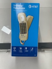 AT T 210 Basic Trimline Corded Phone Single Line No AC Power Required Beige