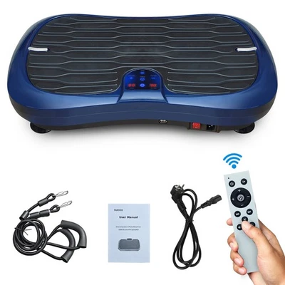 SUDOO 3D Vibrationsplatte Trainingsgerät Fitnessgeräte mit 2 Fitnessbändern 99 Stufen