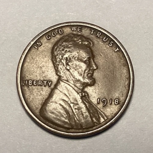 1918 1C Lincoln Wheat Cent. Choice EF, BN color! Old US Penny
