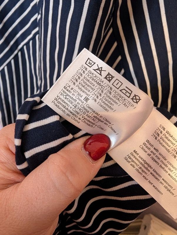 Sandwich Striped Jersey Dress Large Navy White image 5