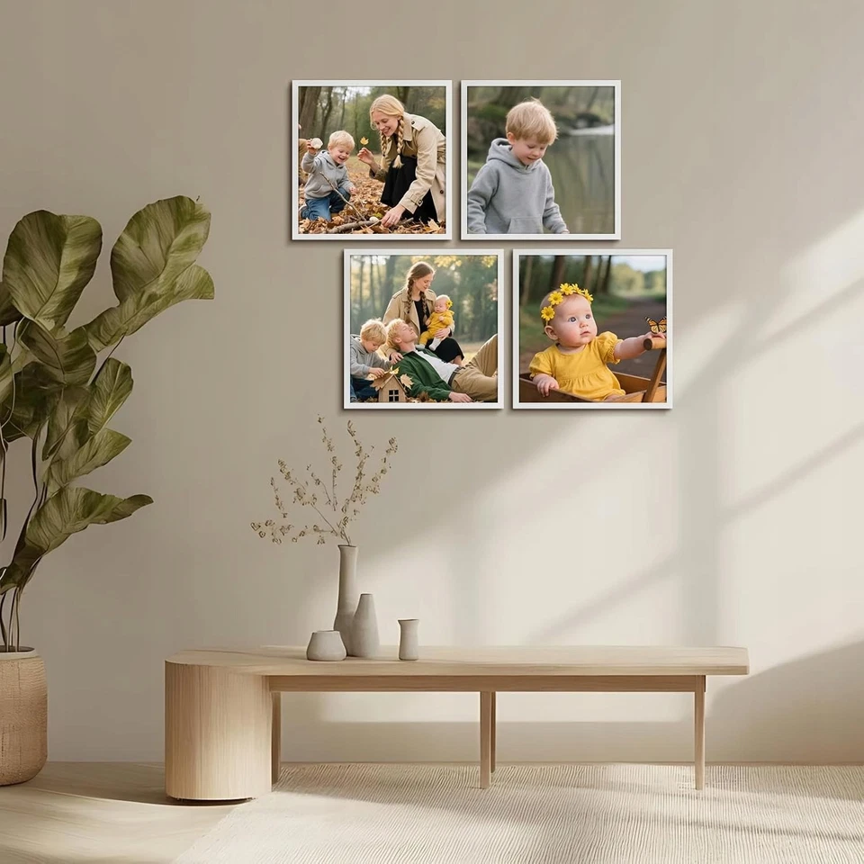 Cadres Photo Lot de 12 30x30 cm Cadre Galerie Murale Blanc Moderne - Photo 2/4