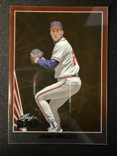 John Smoltz 1/1 Leaf Metal Pre-Production Proof Clear Red Camo One of One