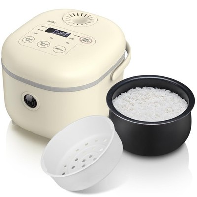 Bear Kleiner Reiskocher 4 Tassen 2L Multifunktional mit Dampfgarer Gelb Smart
