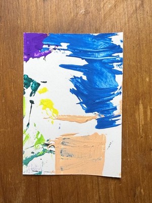 Original ACEO Abstract Painting Gouache On Paper #4/8 2.5x3.5 by k.ivy