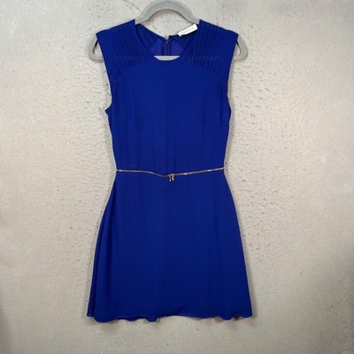 Sandro Paris Womens Size 1 Blue Sleeveless Pleated Fit & Flare Dress