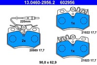 ATE Bremsbelagsatz, Scheibenbremse 13.0460-2956.2 FüR Peugeot