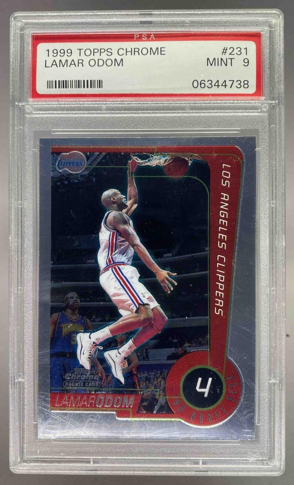 Lamar Odom 1999-00 Topps Chrome Rookie #231 RC PSA 9 Clippers