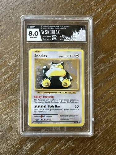 Snorlax XY179 Black Star Promo HGA 8.0 NM-MT Pokemon GX Box Promo Card