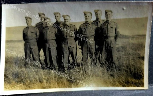 WW2 Iceland - a group of British Army Sergeants  - Soldiers photo 11 by 7cm