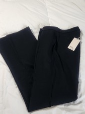 Elie Tahari Stretch Knit Pants Flared Leg Size 10 Black 32" Inseam NEW