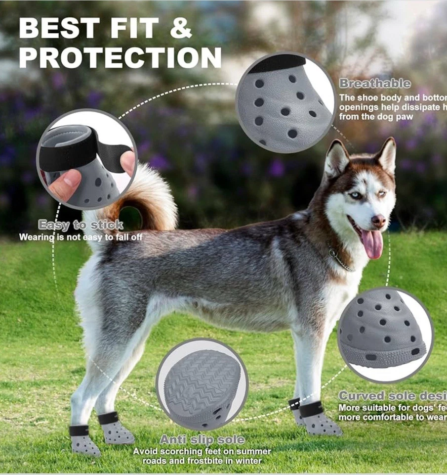 Zapatos para Perros Transpirables Zapatos para Perro para Pavimento Caliente, Antideslizantes, Protectores de Pata - Nuevos Foto 4 de 4