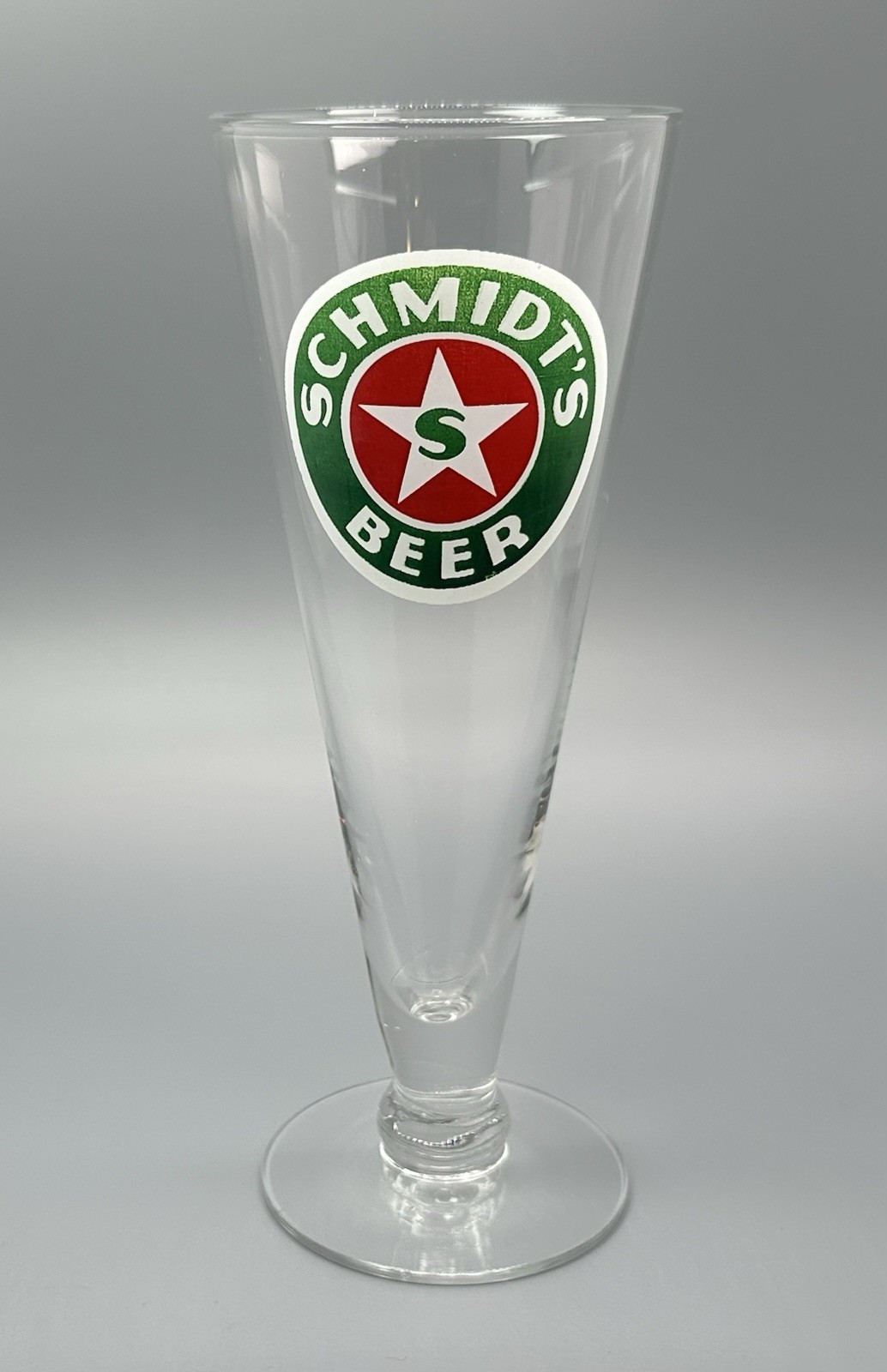 Schmidt Beer Pilsner Glass / Vtg Tavern Barware Advertising / Man Cave Bar Decor