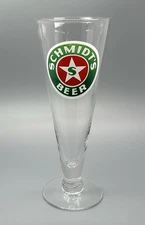 Schmidt Beer Pilsner Glass / Vtg Tavern Barware Advertising / Man Cave Bar Decor