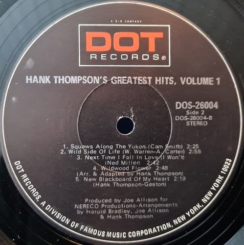 Hank Thompson, Hank Thompson's Greatest Hits Vol 1, (LP, Comp), NM or M-, 361474 - Picture 4 of 5